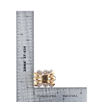 sz5.25 Sonia B Bitton 18k yellow-white gold-Diamond florettes articulating ring