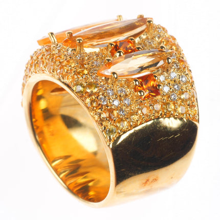 sz6.25 Guild 18k yellow gold-Diamond Madeira Citrine, yellow Sapphire ring