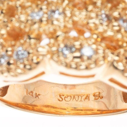 sz5.5 14k yellow gold .75cttw Diamond Sonia B Bitton domed cocktail ring