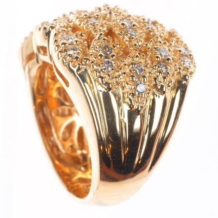 sz5.5 14k yellow gold .75cttw Diamond Sonia B Bitton domed cocktail ring