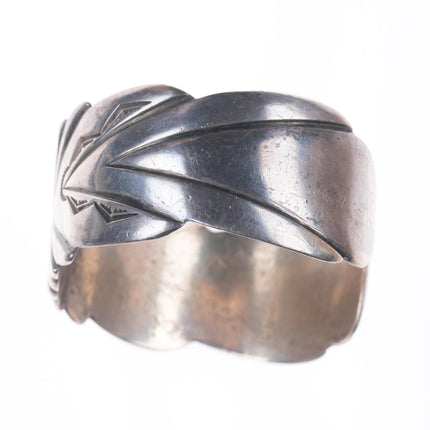 6.6" 40's-50's Navajo Chiseled/stamped sterling silver cuff bracelet