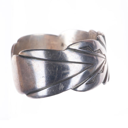 6.6" 40's-50's Navajo Chiseled/stamped sterling silver cuff bracelet