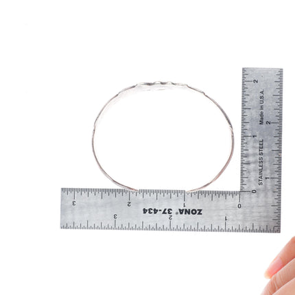6.6" 40's-50's Navajo Chiseled/stamped sterling silver cuff bracelet