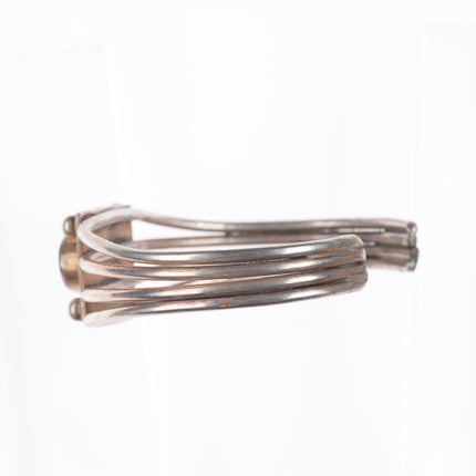 6.2" Orville Tsinnie Navajo sterling silver cuff bracelet with nice turquoise