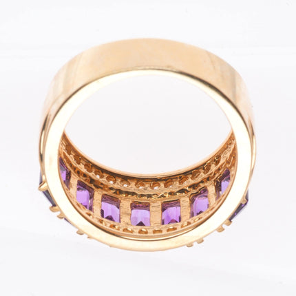 sz5 14k yellow gold Diamond and Amethyst ring by Dita