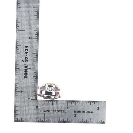 sz5 14k white and yellow gold Aquamarine ring with diamonds