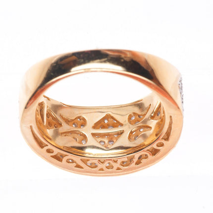 sz5 14k yellow gold 1.25cttw Diamond pave set eternity band ring