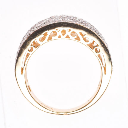 sz5 14k yellow gold 1.25cttw Diamond pave set eternity band ring