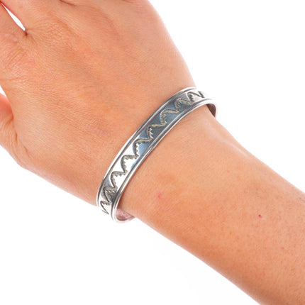 6.75" Tommy Singer Navajo sterling silver slim stacker cuff bracelet