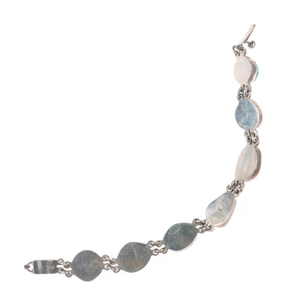 7" Federico Jimenez chunky sterling silver southwestern turquoise link bracelet