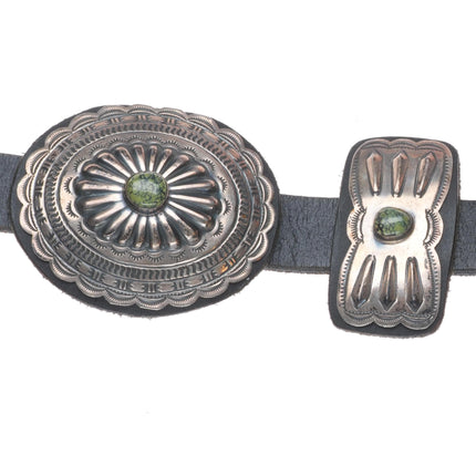 Big Two Dogs-Lawrence Delgarito Navajo sterling silver turquoise concho belt