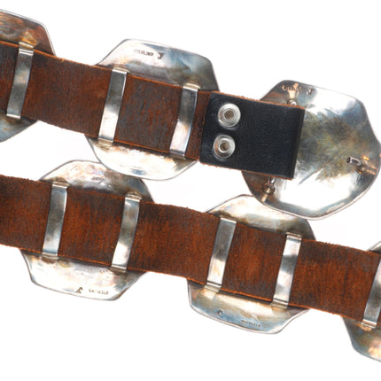 Della & Francis James Navajo sterling silver concho belt in the overlay style