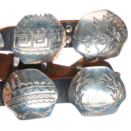 Della & Francis James Navajo sterling silver concho belt in the overlay style