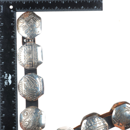 Della & Francis James Navajo sterling silver concho belt in the overlay style