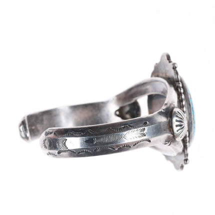 6" cuff bracelet sz6.5 ring Native American spiderweb turquoise sterling silver