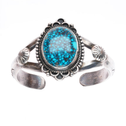 6" cuff bracelet sz6.5 ring Native American spiderweb turquoise sterling silver