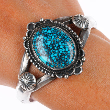 6" cuff bracelet sz6.5 ring Native American spiderweb turquoise sterling silver