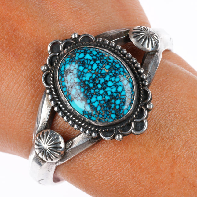 6" cuff bracelet sz6.5 ring Native American spiderweb turquoise sterling silver
