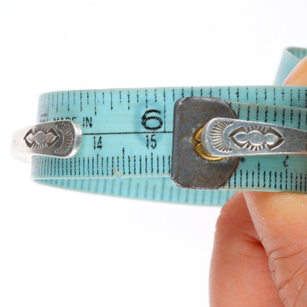 6.1" Roger Skeet Jr Navajo stack carinated/square sterling silver cuff bracelets