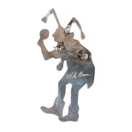 Virgil Shirley Benn-Zuni Tewa Koshare Clown Sterling Pendant pin/brooch