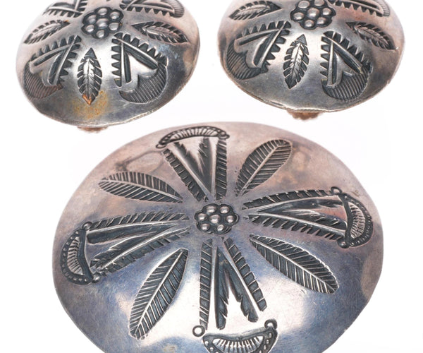Ralph Tawangyaouma Hopi c1940 deep stamped sterling silver pendant 