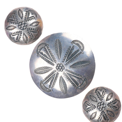 Ralph Tawangyaouma Hopi c1940 deep stamped sterling silver pendant/pin-Earrings
