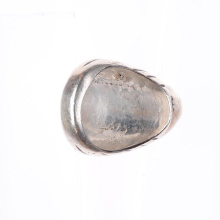sz10 vintage high grade turquoise sterling silver Navajo men's ring