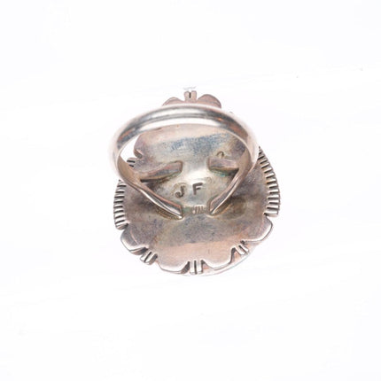 sz8 Jerold Francisco Navajo sterling silver swirled agate size 8 ring