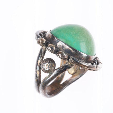 sz10.5 vintage southwestern sterling silver green turquoise ring