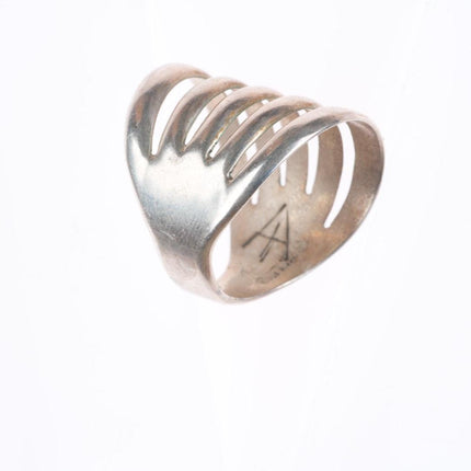 sz11 Alvin Thompson Navajo sterling silver 5 band wide size 11 men's ring