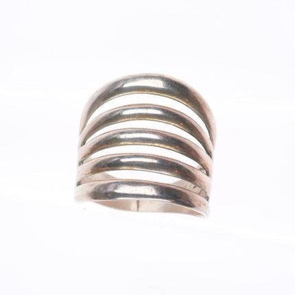 sz11 Alvin Thompson Navajo sterling silver 5 band wide size 11 men's ring