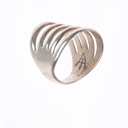 sz11 Alvin Thompson Navajo sterling silver 5 band wide size 11 men's ring