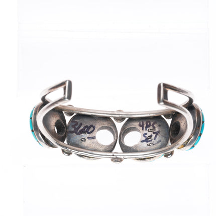 Cuff bracelet-earrings-necklace Annie Quam Gasper Zuni turquoise sterling silver
