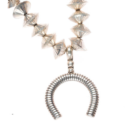 17" JB Navajo sterling silver squash blossom choker necklace