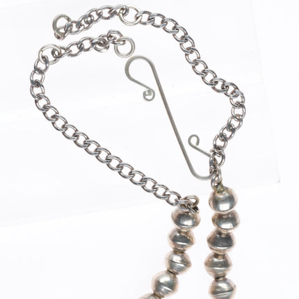 24" Leroy Kewanyama Hopi overlay tab beaded necklace sterling silver