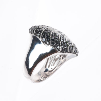 sz8 14k white gold Neda Behnam 1.5cttw White and Black pave set Diamond ring