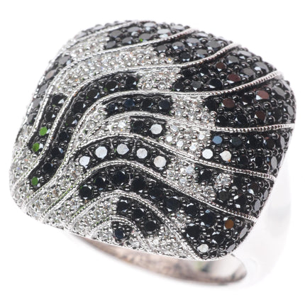 sz8 14k white gold Neda Behnam 1.5cttw White and Black pave set Diamond ring