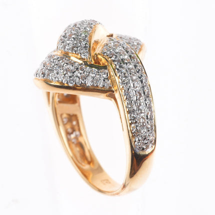 sz5.25 14k yellow gold Diamond knot cocktail ring