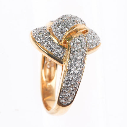 sz5.25 14k yellow gold Diamond knot cocktail ring