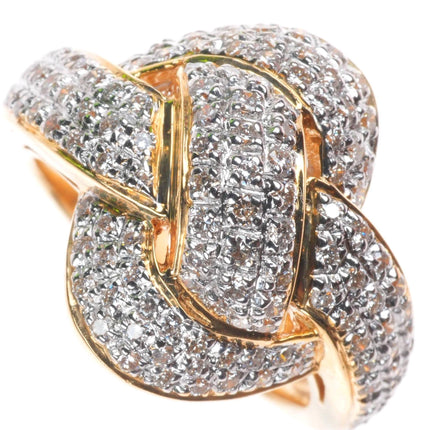 sz5.25 14k yellow gold Diamond knot cocktail ring