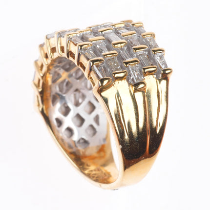 sz6 14k yellow gold baguette diamond cocktail ring
