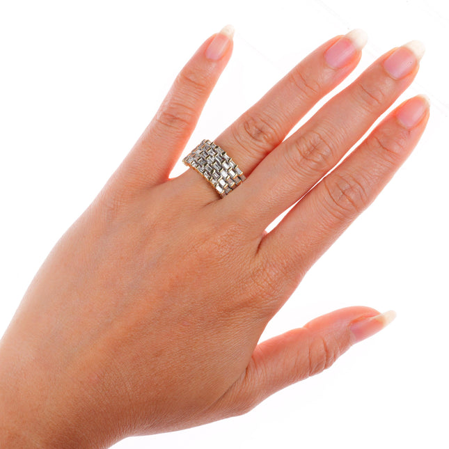 sz6 14k yellow gold baguette diamond cocktail ring