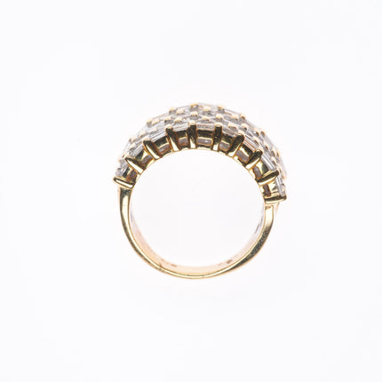 sz6 14k yellow gold baguette diamond cocktail ring