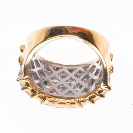 sz6 14k yellow gold baguette diamond cocktail ring