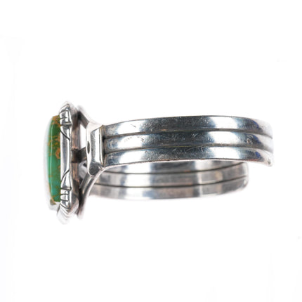 6.3" Kings Manassa turquoise I Kee Navajo sterling silver cuff bracelet