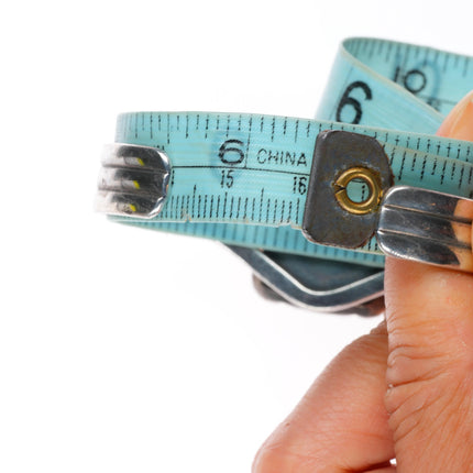 6.3" Kings Manassa turquoise I Kee Navajo sterling silver cuff bracelet