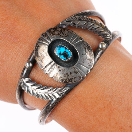 6.6" Marie Kee Navajo Atkinson Trading sterling silver turquoise cuff bracelet
