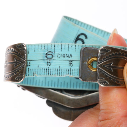 6.4" 1940's Maisels Navajo sterling silver petrified wood cuff bracelet