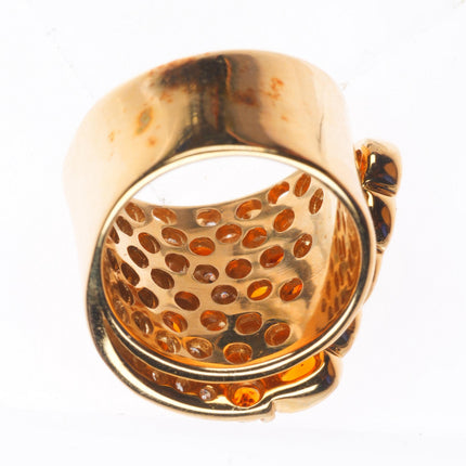 sz7 Guild 14k yellow gold Cognac Citrine and Diamond ring