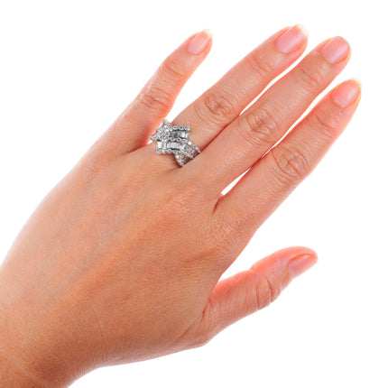 sz5 14K White Gold 2.5cttw Diamond cocktail ring Renaissance Jewelry New York